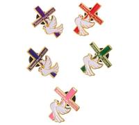 5 Pièces Broche Commémorative Religieuse Croix Oiseau | Épinglette Souvenir, Fermoir Standard Sécurisé, Légère et Résistante aux Rayures, pour Cérémonie Funéraire