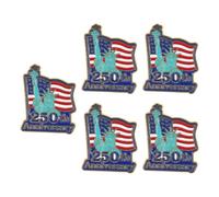5 Pièces Broche Drapeau Américain 250e Anniversaire | Épingle Légère et Portable, pour Célébration Patriotique, Independence Day, Décor Festif Rouge Blanc Bleu