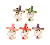 5 Pièces Broche en Alliage, Épinglette Élégante Discrète | Attache Sûre, Dos Robuste à Pince, Bords Arrondis Polis, pour Services Religieux et Graduation