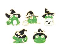 5 Pièces Broche Grenouille Alliage Vert, Broches Ravissantes | Décoration de Paquet à Dos, Facile à Attacher, Portable pour Craft Style Aléatoire