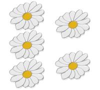 5 Pièces Broche Marguerite Blanche en Alliage, Élégante | Fixation Sûre, Légère et Confortable, Motif Floral Décoratif, pour Hijab, Chapeaux, Mariage et Fête