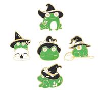 5 Pièces Broches Ravissantes Ambiance Halloween Épingle à Poitrine | Vert, Décoration de Sweater et Scarf, Léger et Portable Style Aléatoire