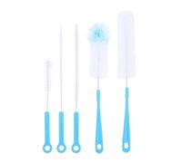 5 Pièces Brosse pour Biberon Bleue, Nettoyage des Bouteilles D'eau | Pp, Fil D'acier et Éponge, Ajustement Serré, Effet de Décontamination, pour Nouveaux Parents
