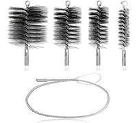 5 Pièces Buche de Ramonage, Kit Ramonage Poêle Pellet Cheminée, Brosse de Rechange, en Acier Inoxydable pour Le Nettoyage des Conduits de Poêle et des Cheminées (150 mm, 80 mm, 50 mm, 30 mm)