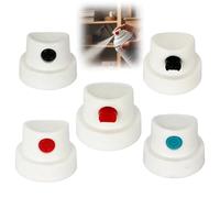 5 Pièces Buse pour Bombe Aérosol, Tête de Rechange Aérosol de Peinture, Embouts Pulvérisateurs en PE Blanc, Bouchons de Rechange pour Spray Têtes Pulvérisation pour Retouche DIY Décoration Bricolage