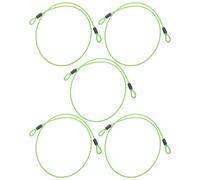 5 Pièces Câble de Sécurité Gainé, Double Boucle | Fil Tressé Flexible, Revêtement Caoutchouc Résistant, Léger à Transporter, pour Rangement Garage et Extérieur
