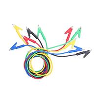 5 pièces, câble de test à double embout en laiton de 1 m, fil de pont à haute conductivité avec gaine en PVC souple pour les tests électriques, les connexions d'alimentation et le