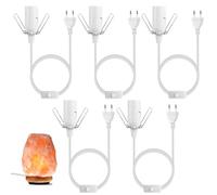 5 Pièces Câbles pour Lampe de Sel - 1,8 M Câble pour Lampe à Sel, Isolation Câble Douille, Douilles E14 avec Interrupteur et Câbles pour Lampes, Lampes de Table, Lampadaires