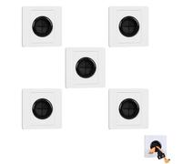 5 pièces Cache-câbles Mural avec Trou de Sortie Plaque Aveugle avec Coussinet Caoutchouc Gestionnaire de Câbles pour Tv Murale Passe-câbles pour Fils et Cordons Installation 8.7 * 9cm