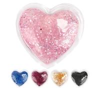 5 Pièces Cache-œil Glacé en Gel Cœur Pailleté Réutilisable | Patchs Oculaires Gel Réutilisables, Usage Chaud et Froid, Soin Quotidien des Yeux Visage, PVC