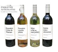 5 pièces Cadeau futurs parents future maman papa cadeau baby shower kit de survie maternité étiquette de vin personnalisable