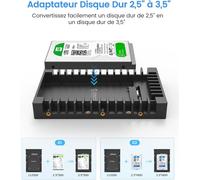 [5 Pièces] Cadre De Montage Pour Disques Durs 2,5"" Vers 3,5"" Adaptateur De Ssd Interne Support De Montage Pour 2,5 Pouces 7/9,5/12,5 Mm Sata Hdd Ssd, Vis Incluses-1125Ss-5[Z1912]