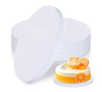 (5 Pièces) Cake Board, Plateau Gâteau Rond 25 cm x 12 mm d'Épaisseur, Semelle Gâteau Blanche, Support Gâteau Rond Réutilisable, Plateau Gâteau pour le Transport de Gâteaux et Desserts de 8-10 Pouces.