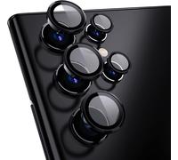 [5 Pièces Caméra Protecteur Compatible Avec Samsung Galaxy S22 Ultra 5g, Protection L'objectif Alliage D'aluminium Ultra Hd Caméra Protection, Sans Bulle, Pour Galaxy S22 Ultra 5g - Noir