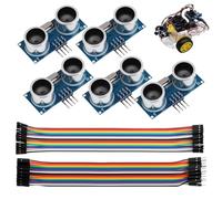 5 Pièces Capteur de Distance Ultrasonique HC-SR04, Capteur Ultrason, Module de Mesure Compatible pour Arduino, ppour des Projets de Mesure et des Applications DIY