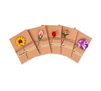 5 Pièces Carte De Vœux Carte De Voeux Vintage De Bénédiction Du Nouvel An De Message D'anniversaire De De Mode Papier Kraft Joyeux Anniversaire