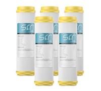 (5 pièces) Cartouche post-filtration en résine T33, Cartouche de remplacement d'eau 10 pouces, pour systèmes d'osmose inverse sous évier pour toute la maison