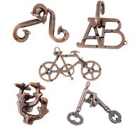 5 Pièces Casse-tête, Alliage Métal Puzzle Jeux Jouets 3D Déverrouiller Interlock Jouets Éducatifs Esprit Puzzles Casse-tête pour Adultes, Enfants |.Verrouiller Le -