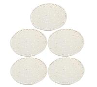 5 Pièces Cerceau Rond en Bois, Cadre de Couronne Prépercé | Bois Brut Couleur Kaki, Grain et Surface Poncée, Facile à Suspendre pour Fête et Porte