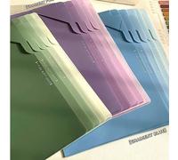 5 pièces Chemises A4 antidérapantes à dégradé de couleurs en forme de L à large ouverture pour étudiants, peuvent stocker des copies d'examen, des documents et plus 5 piècesPolychlorures de vinyle