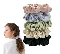 5 Pièces Chouchous Cheveux en Satin, Ties Cordes Chouchou Scrunchie Colorés Élastiques Doux pour Cheveux,Scrunchies pour Femmes et Filles-5 Couleurs