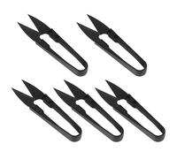 5 Pièces Ciseaux en U Noirs en Acier au Carbone pour Tailleur | Pinces à Broder, Coupe-fil pour Travaux de Couture, Poignée Confortable, Portable, Usage de Finition