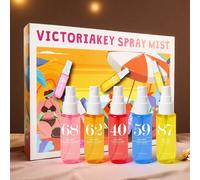 5 pièces Coffret cadeau de parfum brésilien de 40 ml/1,35 fl.oz, édition limitée, senteur tropicale de Rio aux herbes, noix de coco, fleurs, agrumes, bois et océan. Aromathérapie multicouche pour l'in