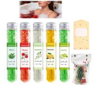 5 pièces Coffret cadeau de sels de bain de Noël, avec carte du Père Noël jaune, coffret cadeau de sels de bain faits main, cadeau d'anniversaire, cadeau de Noël pour les amies, mères, femmes, filles