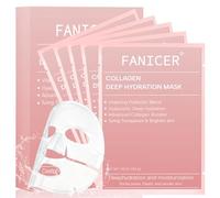 5 Pièces Collagen Mask, Collagène Masque Hydratant Visage, Masque Collagène, Resserrement des Pores, Traitement des Rides pour Une Peau éclatante