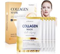 5 Pièces Collagen Masque Profond, Collagene Hydratant masque, Masque Visage Daily Care, Ensemble masques visage hydratant,Masques Nourrissants, Pour Skincare, Hydratant, Pour Tous les Types de Peau