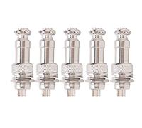 5 pièces connecteur de Prise d'aviation mâle Femelle Panneau de Fil châssis de Puissance en métal 5A GX12 450V Utilisation Conductrice Durable largement aérospatiale Militaire (6 Broches)