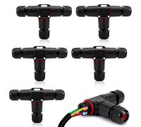 5 Pièces Connecteur Electrique Etanche IP68, 3 Fils Connecteur Etanche, Connecteurs de Câble Enterré Étanches, Forme de T, Pour Diamètre de Câble Ø3-12 Mm