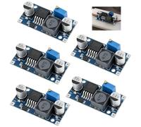 5 Pièces Convertisseur DC-DC, Module Abaisseur de Tension LM2596, Module Step Down Réglable 3.2V 40V vers 1.25V 35V, Régulateur 3A Haute Efficacité pour Arduino DIY Alimentation Électronique Compacte
