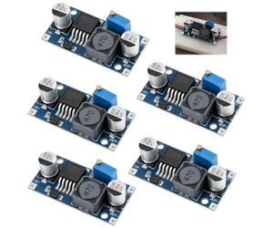 5 Pièces Convertisseur DC-DC, Module Abaisseur de Tension LM2596, Module Step Down Réglable 3.2V 40V vers 1.25V 35V, Régulateur 3A Haute Efficacité pour Arduino DIY Alimentation Électronique Compacte