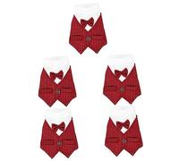 5 pièces Costume pour Animaux de Compagnie Chien nœud Papillon Chien Gilet mâle Chien vêtements Chien Costume Formel Robe Formelle Chiot Chemise Chien Costume Chien Tenue Tan