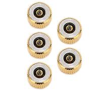 5 Pièces Couronne de Montre en Acier Doré, Kit de Réparation pour Montre Mécanique et Quartz, Accessoires de Remplacement avec Différentes Tailles, Outil Professionnel pour Horloge (Trou plat de 4 mm)