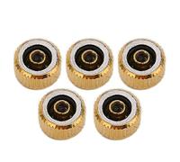 5 Pièces Couronne de Montre en Acier Doré, Kit de Réparation pour Montre Mécanique et Quartz, Accessoires de Remplacement avec Différentes Tailles, Outil Professionnel pour Horloge (Trou plat de 3,5