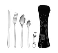 5 Pièces Couvert Camping de Inox de Voyage Nomades Set, Vaisselle Camping Ménagères Assorties de Portables pour Outdoor Pique Nique Couteau Fourchette Cuillere DéCapsuleur 5 en 1