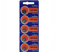 5 pièces CR1220 pile lithium IEC CR1220, 3 volts max. 38mAh, 12x2mm