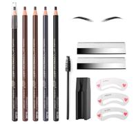 5 Pièces Crayon à Sourcils Imperméable à l'eau, Crayon Sourcil Waterproof Eyebrow Pencil Kit de Fournitures pour Tatouage et Microblading Sourcil pour Maquillage Beauté Marquage (5 Couleurs)