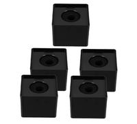 5 Pièces Cube Microphone Logo D'interview Noir, Support Abs