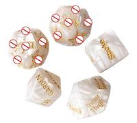 5 PièCes Cubes De DéS Blancs, Sculpté avec De Nombreux Motifs d'action, Accessoires Humoristiques, Cadeau De Couple Original - K + 4