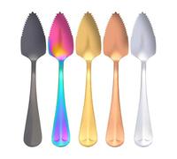 5 Pièces Cuillère Crantée À Pamplemousse, Cuillères À Pamplemousse Avec Bord Dentelé, Cuillère En Acier Inoxydable À La Cuillère Avec Bord Dentelé, Cuillère À Dessert Acier Inoxydable
