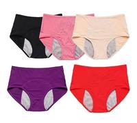 5 Pièces Culotte Anti-Fuite Urinaire Femme Lavable Avec Zone Absorbante, Multicolor