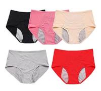 5 Pièces Culotte Anti Fuite urinaire Femme Lavable,Culotte Fuite urinaire Femme Lavable,Culotte Fuite urinaire Femme avec Zone Absorbante Anti-Fuite,Culotte Fuite urinaire Femme,pour Femmes(Multicolor