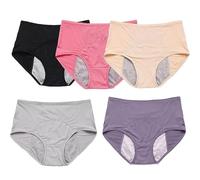 5 Pièces Culotte Anti Fuite urinaire Femme Lavable,Culotte Fuite urinaire Femme Lavable,Culotte Fuite urinaire Femme avec Zone Absorbante Anti-Fuite,Culotte Fuite urinaire Femme,pour Femmes(Multicolor