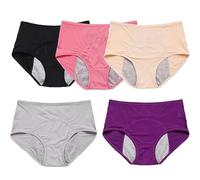 5 Pièces Culotte Anti Fuite urinaire Femme Lavable,Culotte Fuite urinaire Femme Lavable,Culotte Fuite urinaire Femme avec Zone Absorbante Anti-Fuite,Culotte Fuite urinaire Femme,pour Femmes(Multicolor