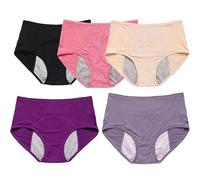 5 Pièces Culotte Anti Fuite urinaire Femme Lavable,Culotte Fuite urinaire Femme Lavable,Culotte Fuite urinaire Femme avec Zone Absorbante Anti-Fuite,Culotte Fuite urinaire Femme,pour Femmes(Multicolor