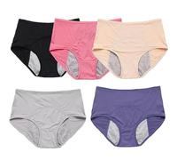 5 Pièces Culotte Anti Fuite urinaire Femme Lavable,Culotte Fuite urinaire Femme Lavable,Culotte Fuite urinaire Femme avec Zone Absorbante Anti-Fuite,Culotte Fuite urinaire Femme,pour Femmes(Multicolor
