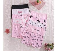 5 pièces Culottes hipster carrées décontractées minimalistes pour préadolescentes, confortables et douces, imprimé intégral aléatoire cœur & œil, taille élastique, coupe ample 8Y,9Y,10Y,11Y,12Y,13YCar
